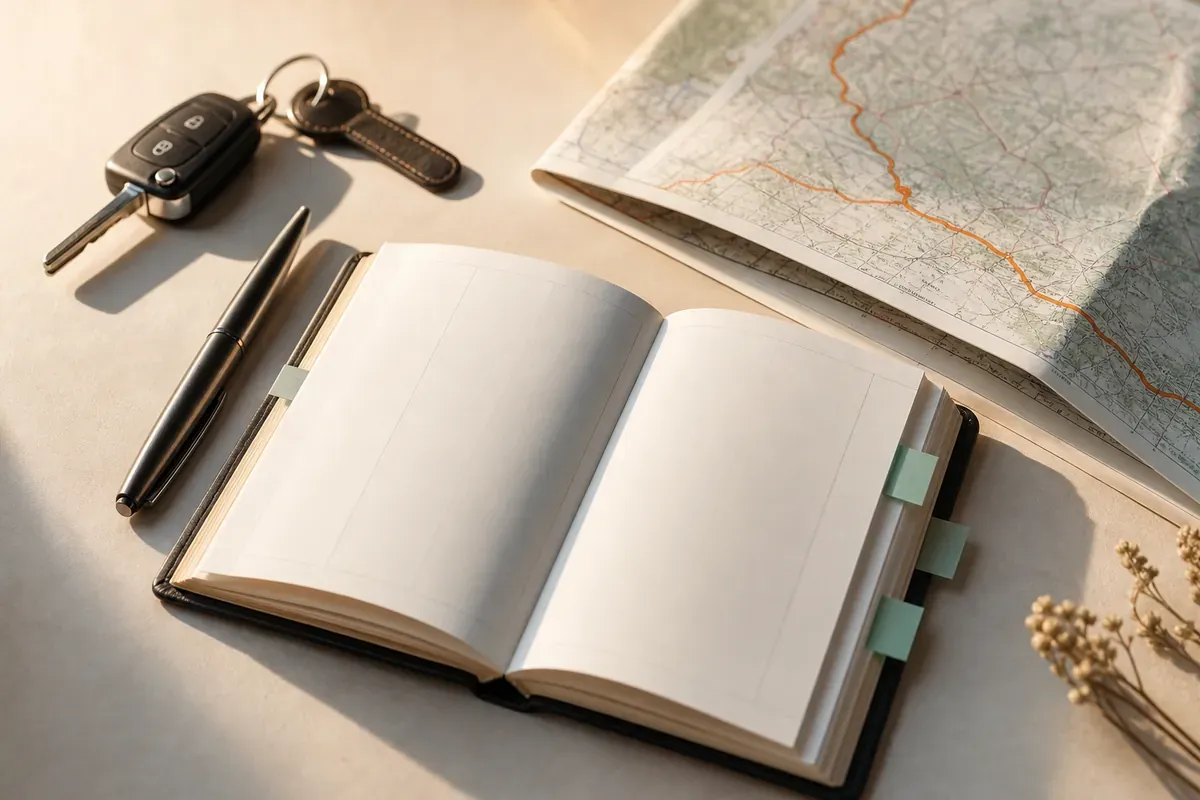 Carnet de route, clés et carte pour préparer une conduite accompagnée